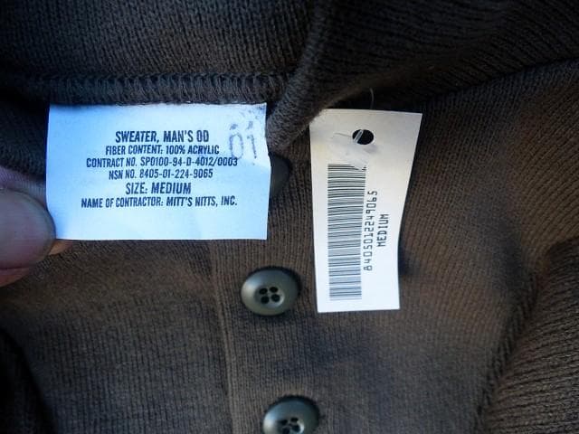 1994\" デッド！ 米軍実物 ５ボタンセーター Ｍ ヘンリーネック 85