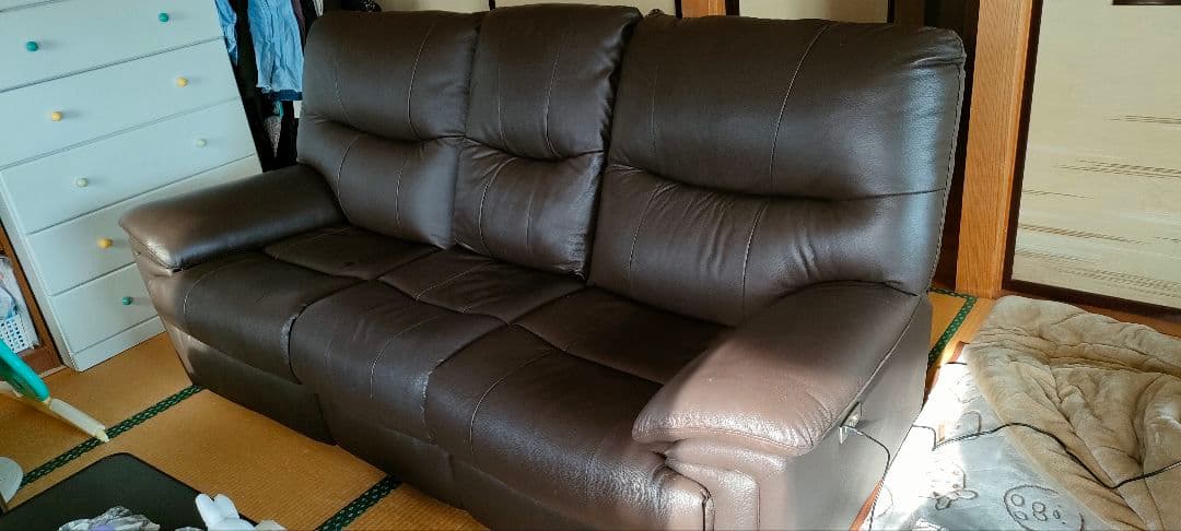 ヤマダオリジナル 電動リクライニングソファ YES140001DBR3P/L25