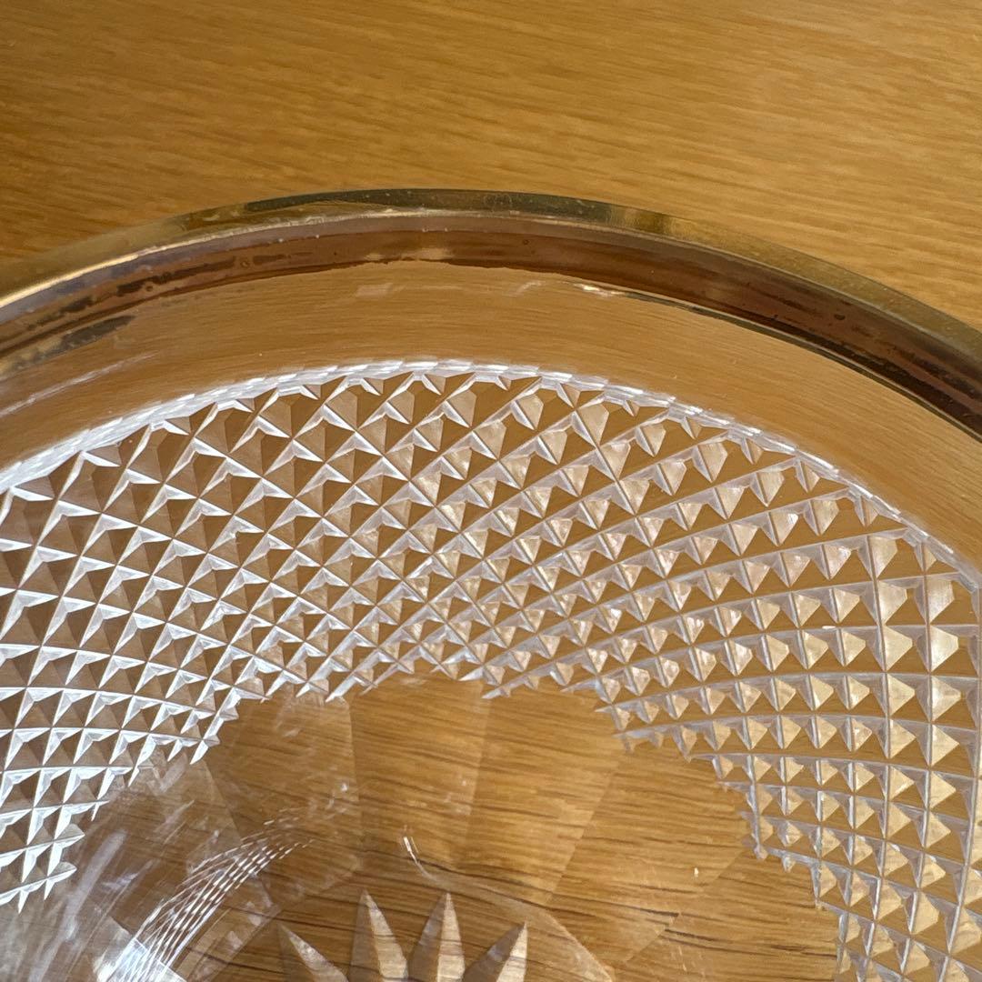 クリスタルカット小鉢 河上恭一郎氏 作家物 百貨店個展にて購入 銘入り