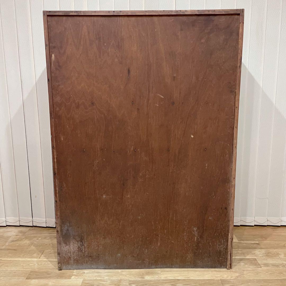 昭和 レトロ　戸棚　モールガラス　食器棚　本棚　アンティーク　当時物　水屋