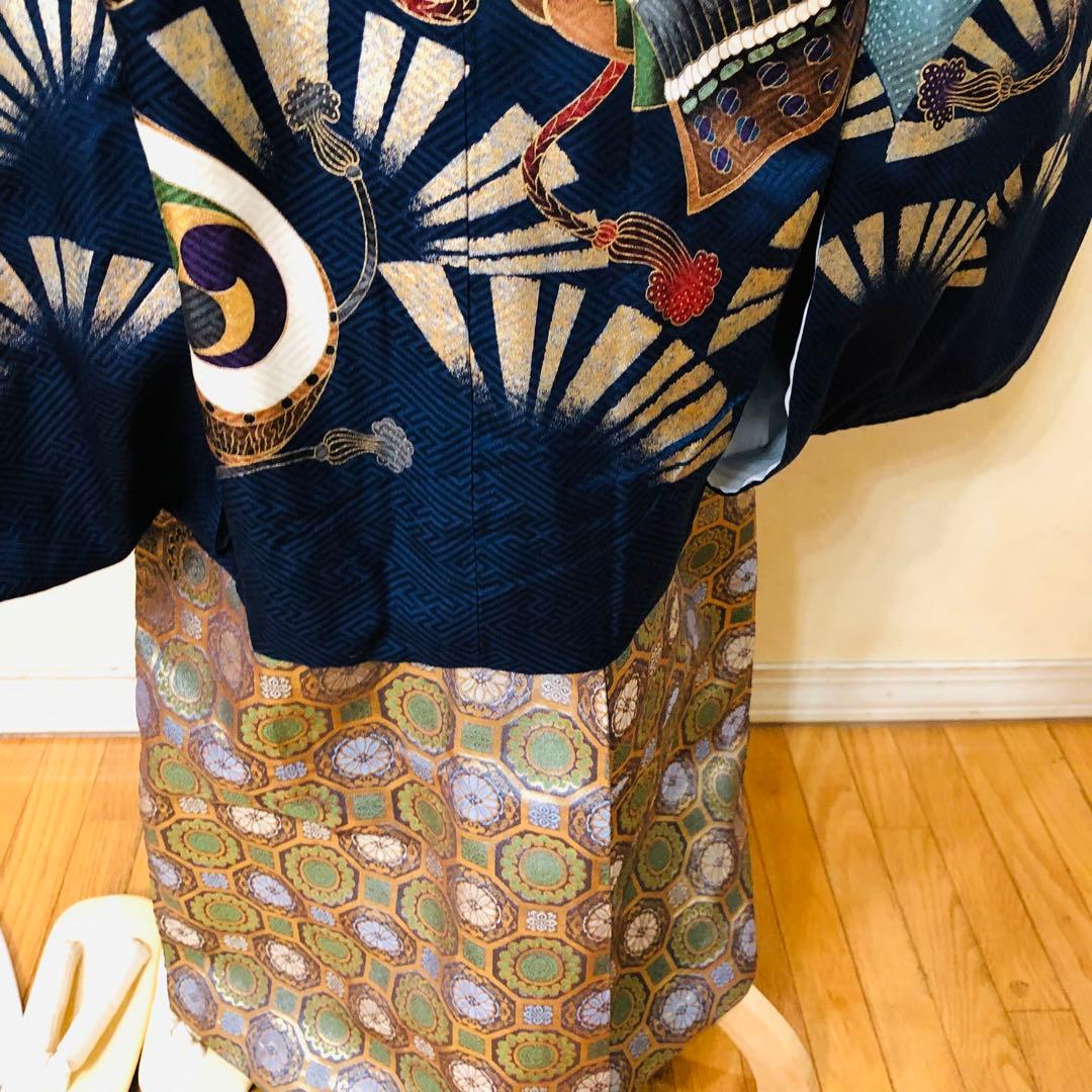 七五三 五歳‼️Blue暈し兜龍金彩煌びやか‼️豪華金蘭袴‼️完全フルセット‼️秀品‼️