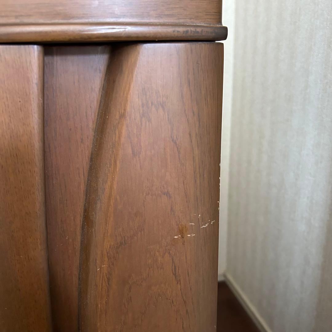 【高級アンティーク】三面鏡ドレッサー 椅子 角元産業 ブラウン 美品 照明・収納