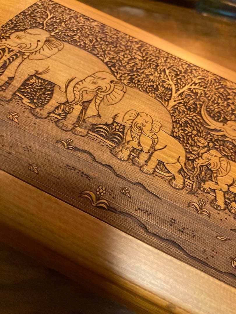 象の彫刻 木製オルゴール99 Products 象の置物セット