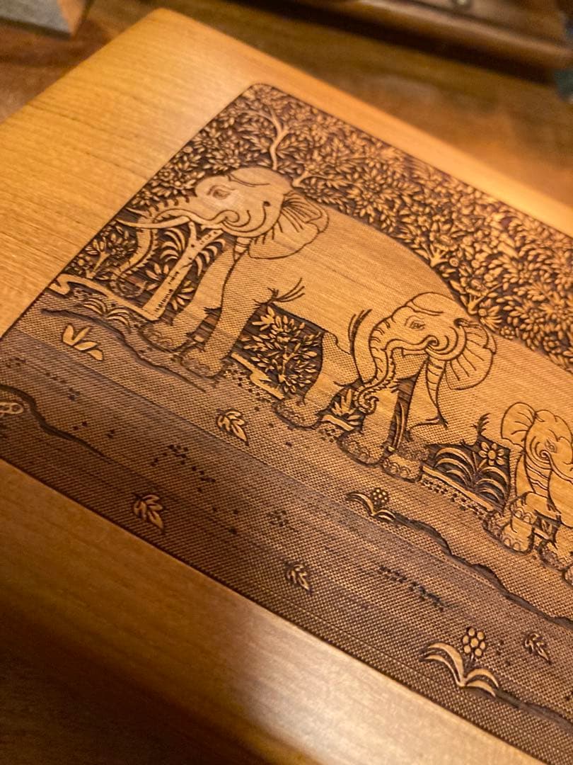 象の彫刻 木製オルゴール99 Products 象の置物セット