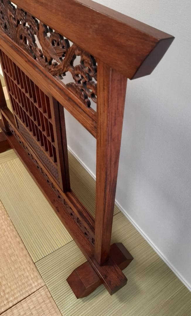 8/31限定セール　花梨材パーテション 衝立 美品 工芸 唐木