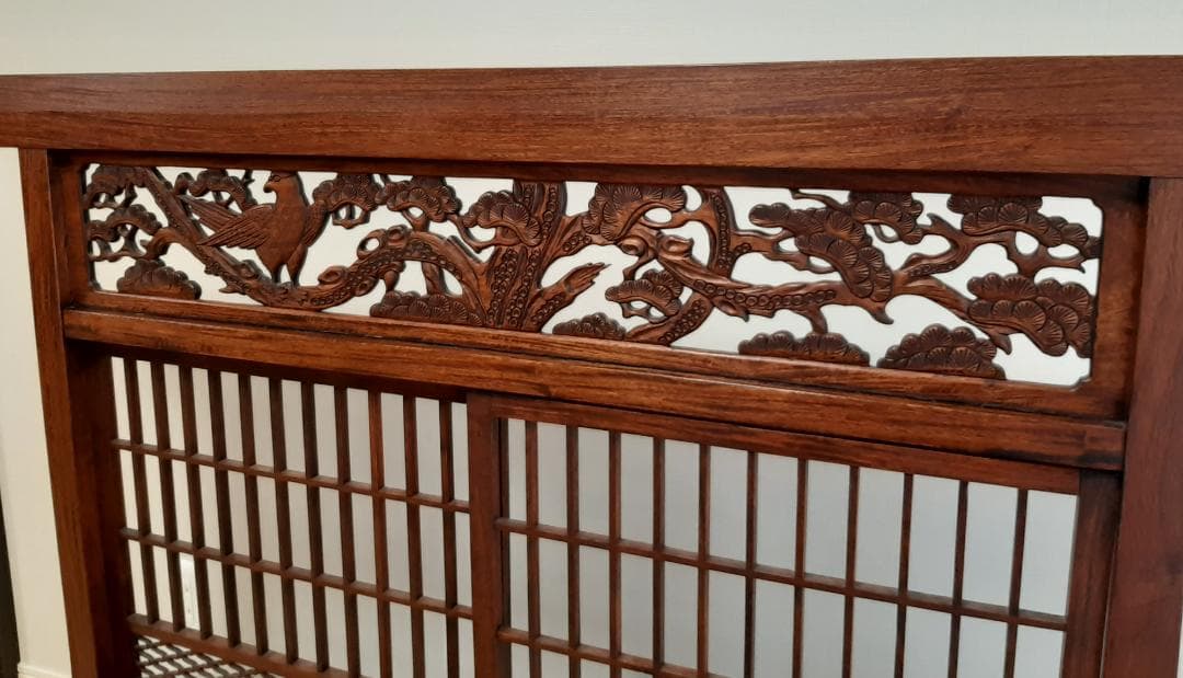 8/31限定セール　花梨材パーテション 衝立 美品 工芸 唐木