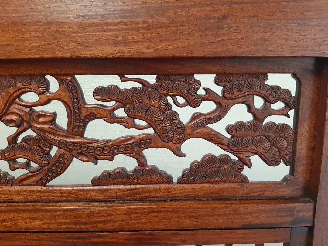 8/31限定セール　花梨材パーテション 衝立 美品 工芸 唐木