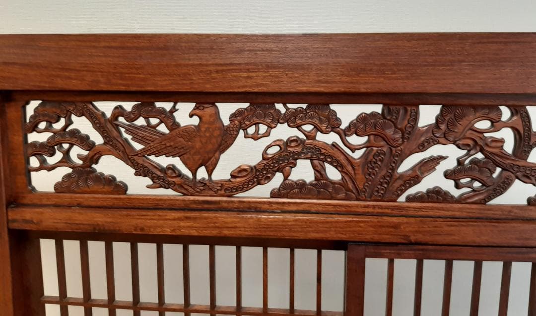 8/31限定セール　花梨材パーテション 衝立 美品 工芸 唐木