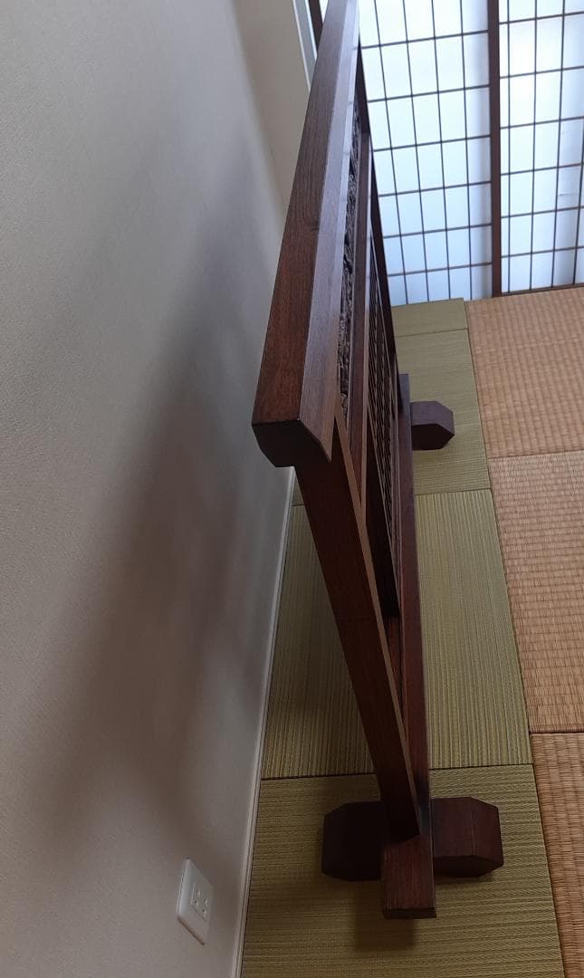 8/31限定セール　花梨材パーテション 衝立 美品 工芸 唐木