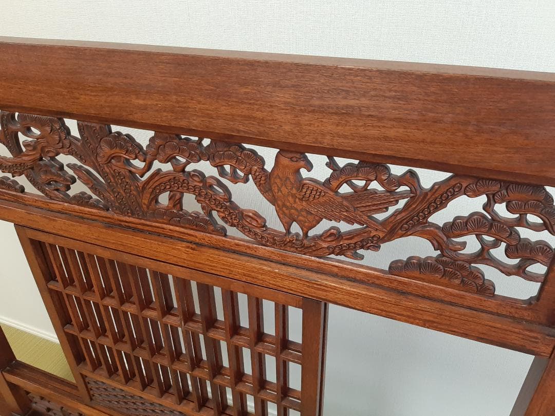 8/31限定セール　花梨材パーテション 衝立 美品 工芸 唐木