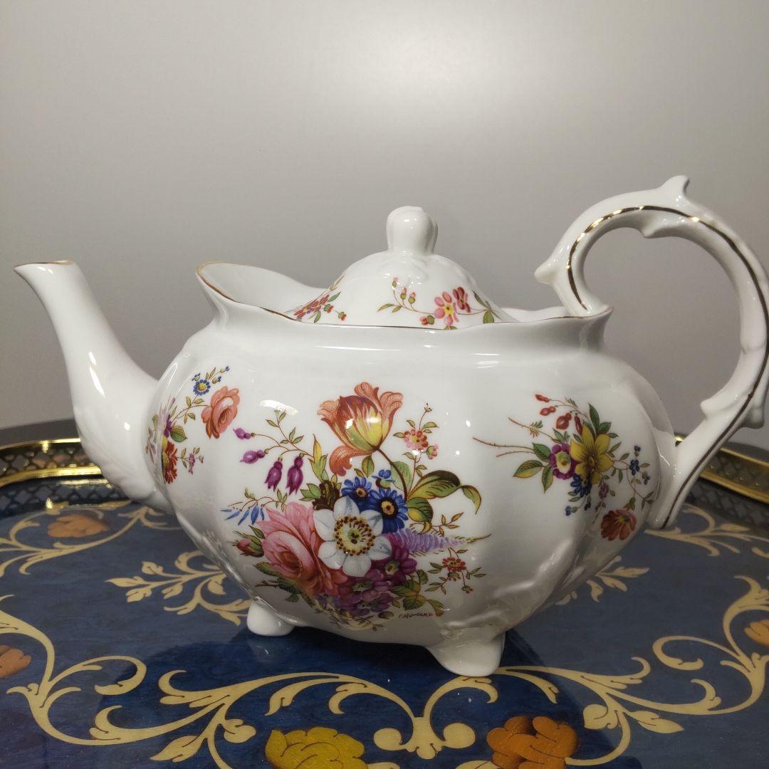 ハマースレイ　フラワー　ティーポット ヴィンテージ 英国 レア