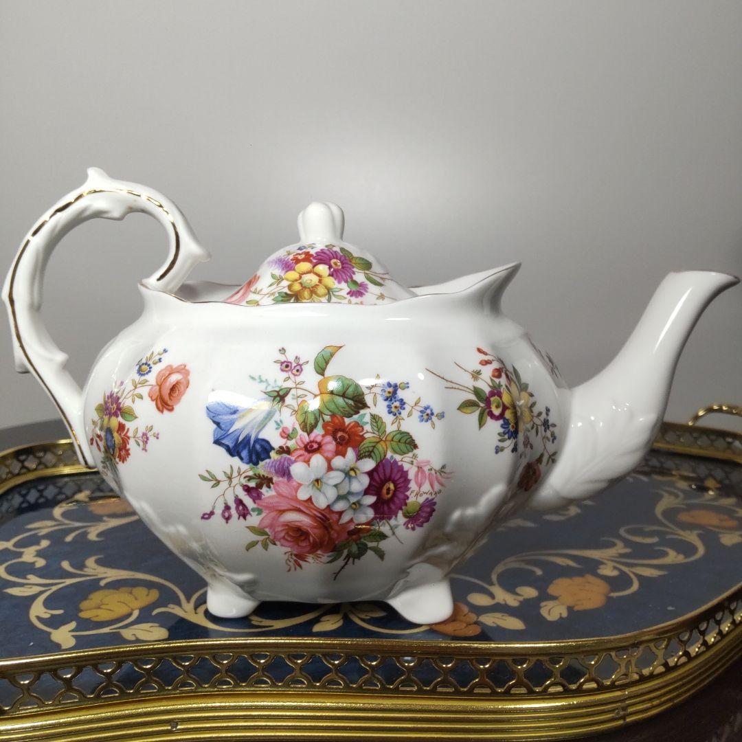 ハマースレイ　フラワー　ティーポット ヴィンテージ 英国 レア