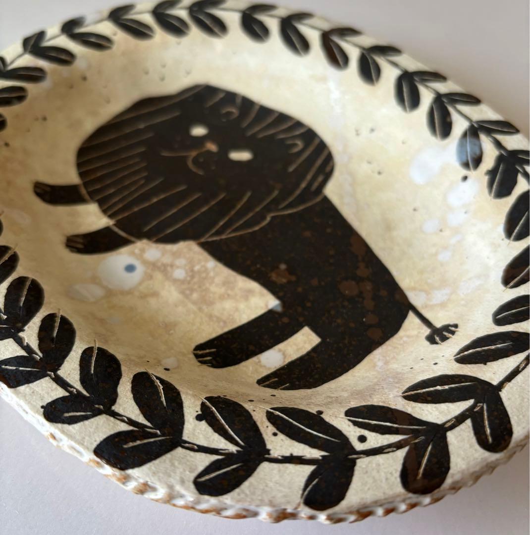 鹿児島睦　ライオン　楕円形皿