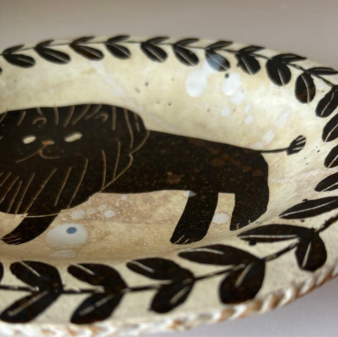 鹿児島睦　ライオン　楕円形皿