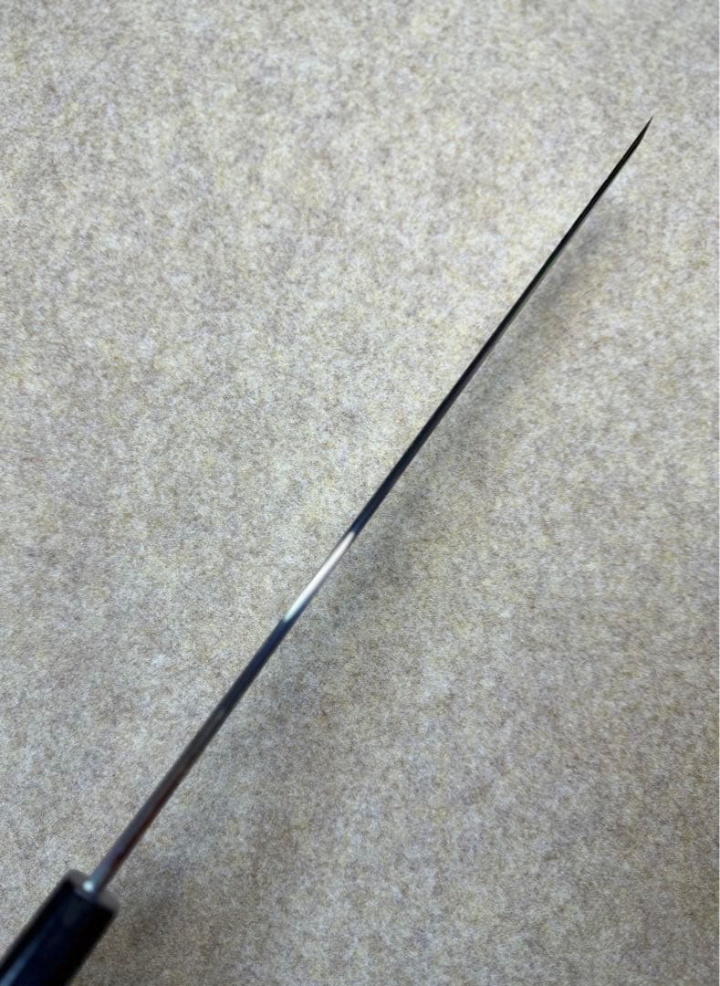 池田美和　蛸引 先丸　水本焼　白一鋼　富士山 全鏡面 尺二寸　黒檀水牛八角柄