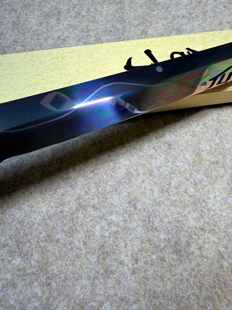 池田美和　蛸引 先丸　水本焼　白一鋼　富士山 全鏡面 尺二寸　黒檀水牛八角柄