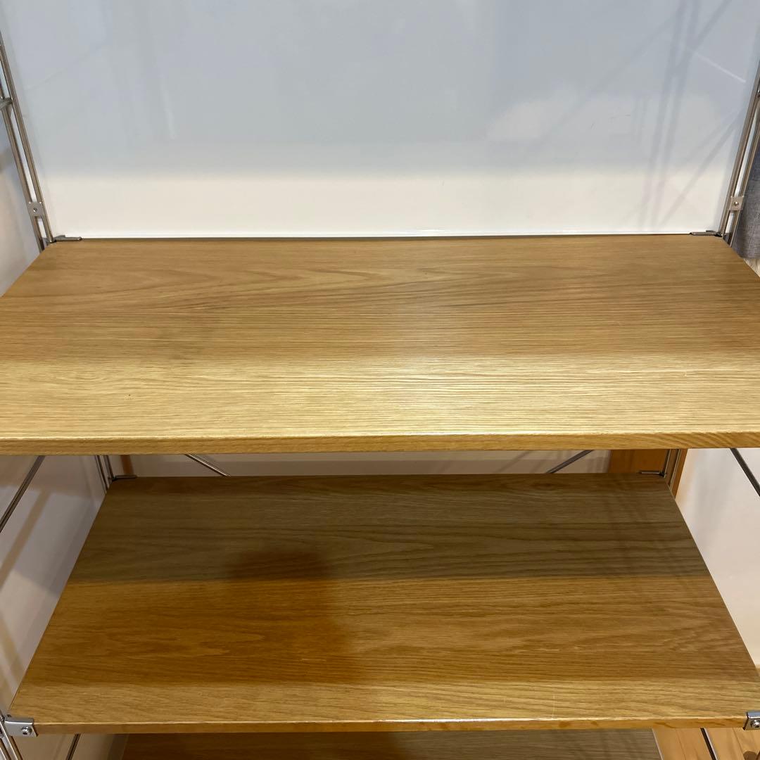 無印良品　ステンレスユニットシェルフ　ワイド 86×175.5ワードローブバー