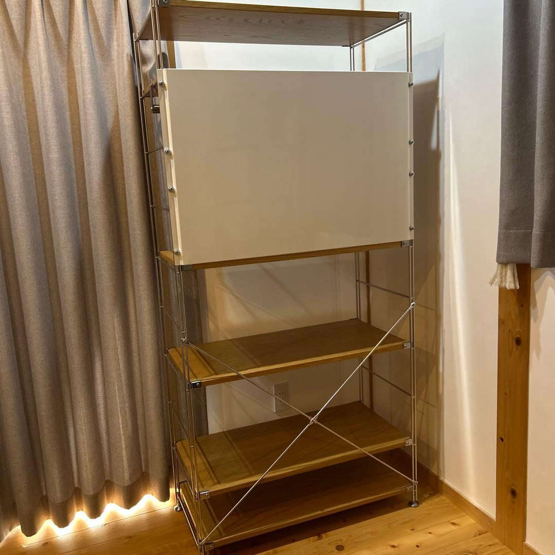 無印良品　ステンレスユニットシェルフ　ワイド 86×175.5ワードローブバー