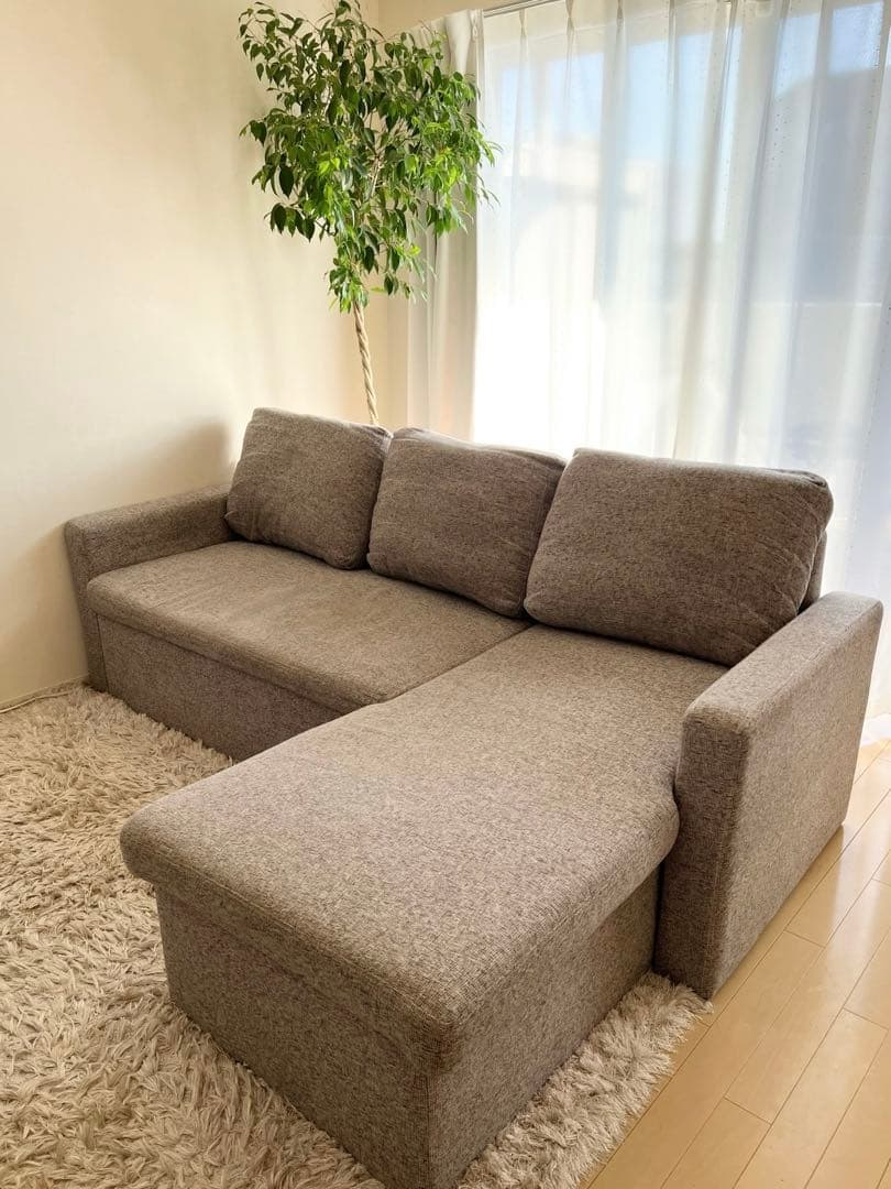 カウチソファー 3人がけ ソファーベッド 収納付き