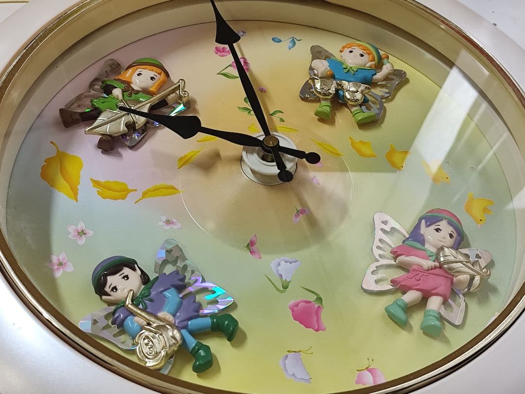 スモールワールド エクロール からくり時計 メロディ時計 レア 花 動作確認済み