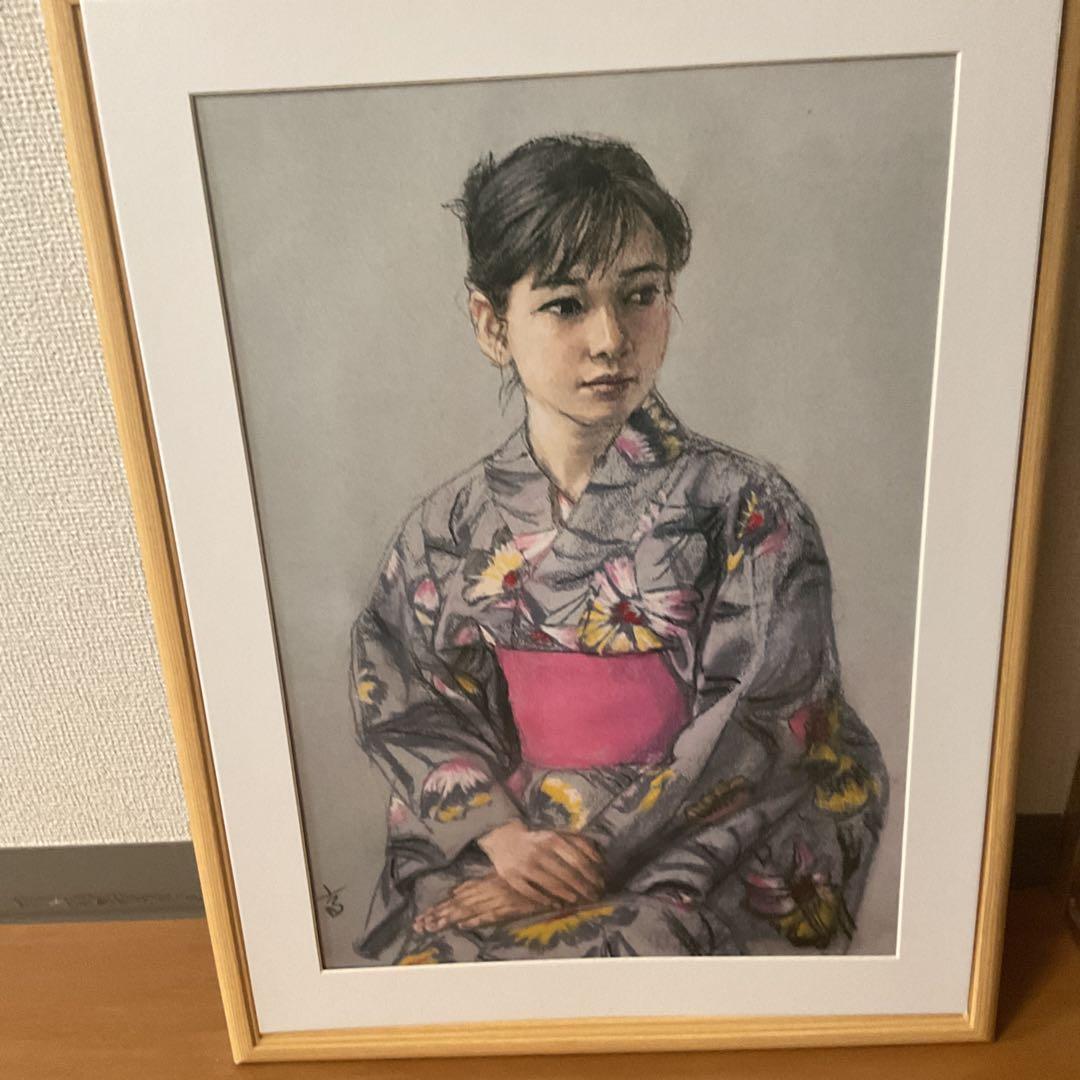 高塚省吾 人気作品美人画 希少画集 新品額装仕立前面ガラス マット付