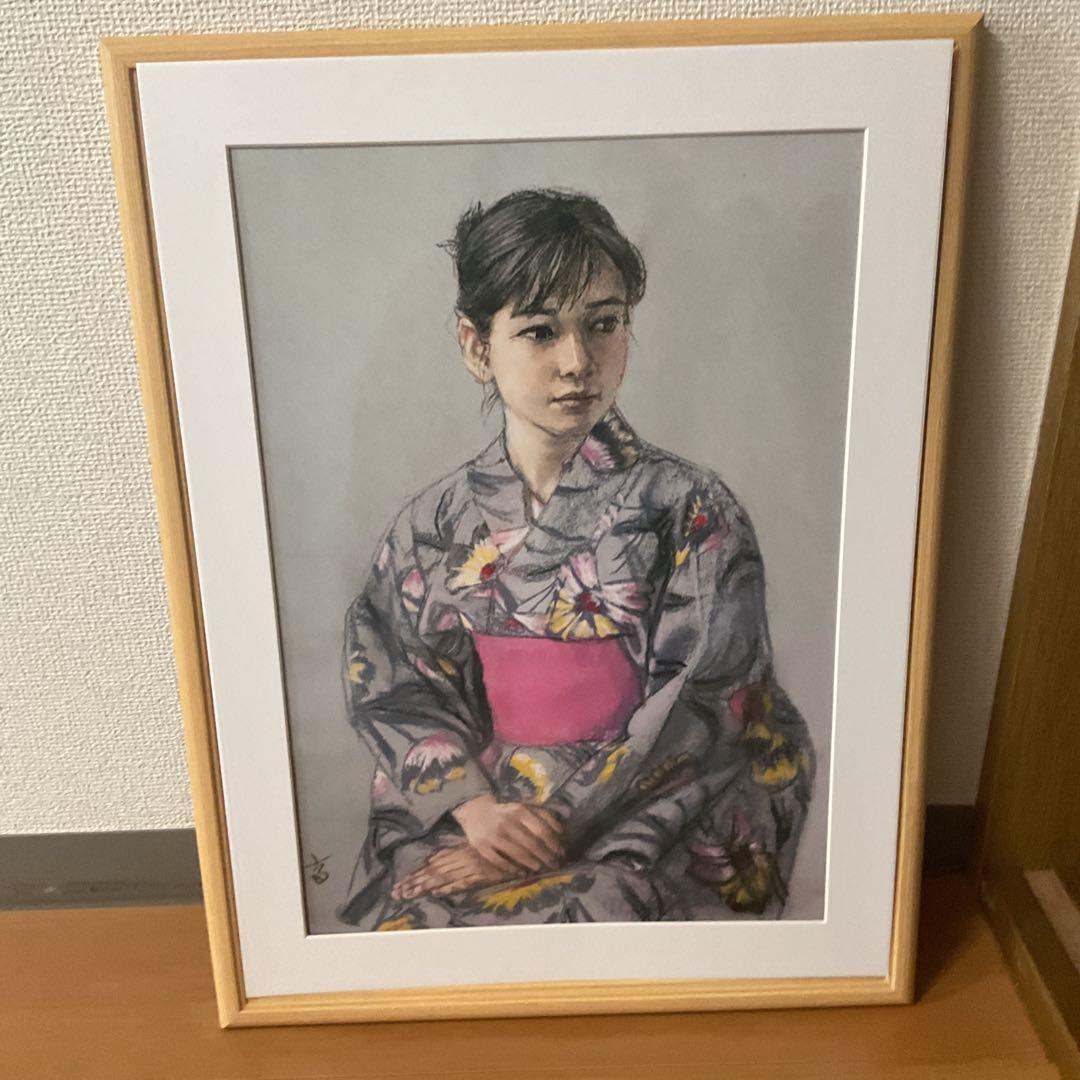 高塚省吾 人気作品美人画 希少画集 新品額装仕立前面ガラス マット付