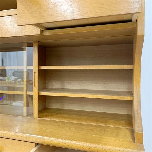 80'sヴィンテージオーク突板食器棚（カップボード）