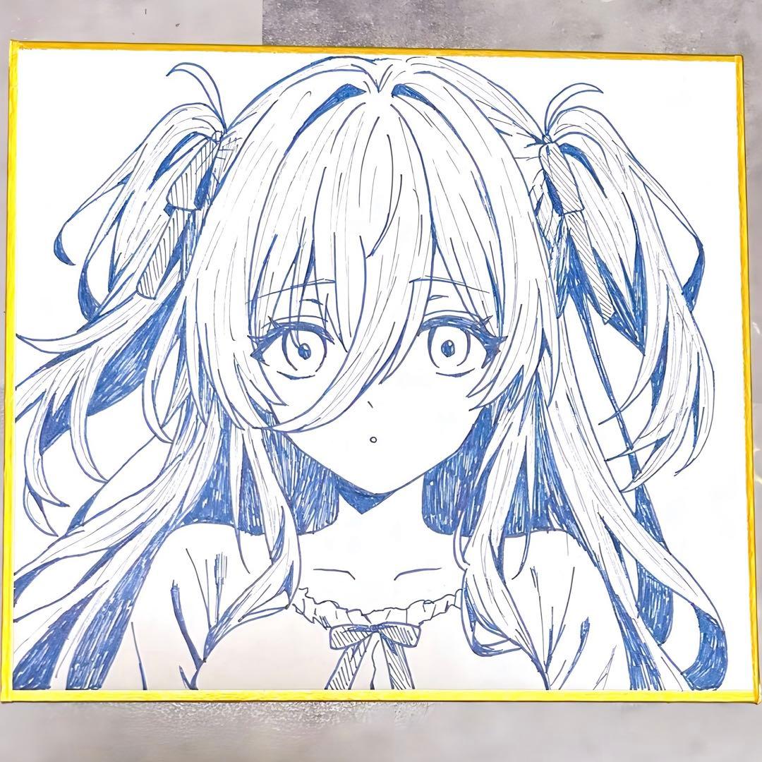 手描きイラスト アナログイラスト オリジナル 創作 女の子 - メルカリ