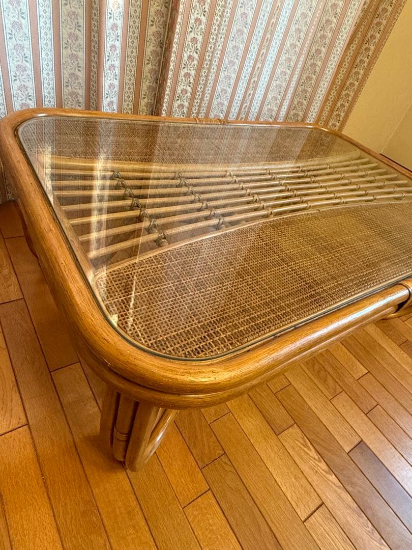 ラタン センターローテーブル⭐️ヴィンテージ・レトロ