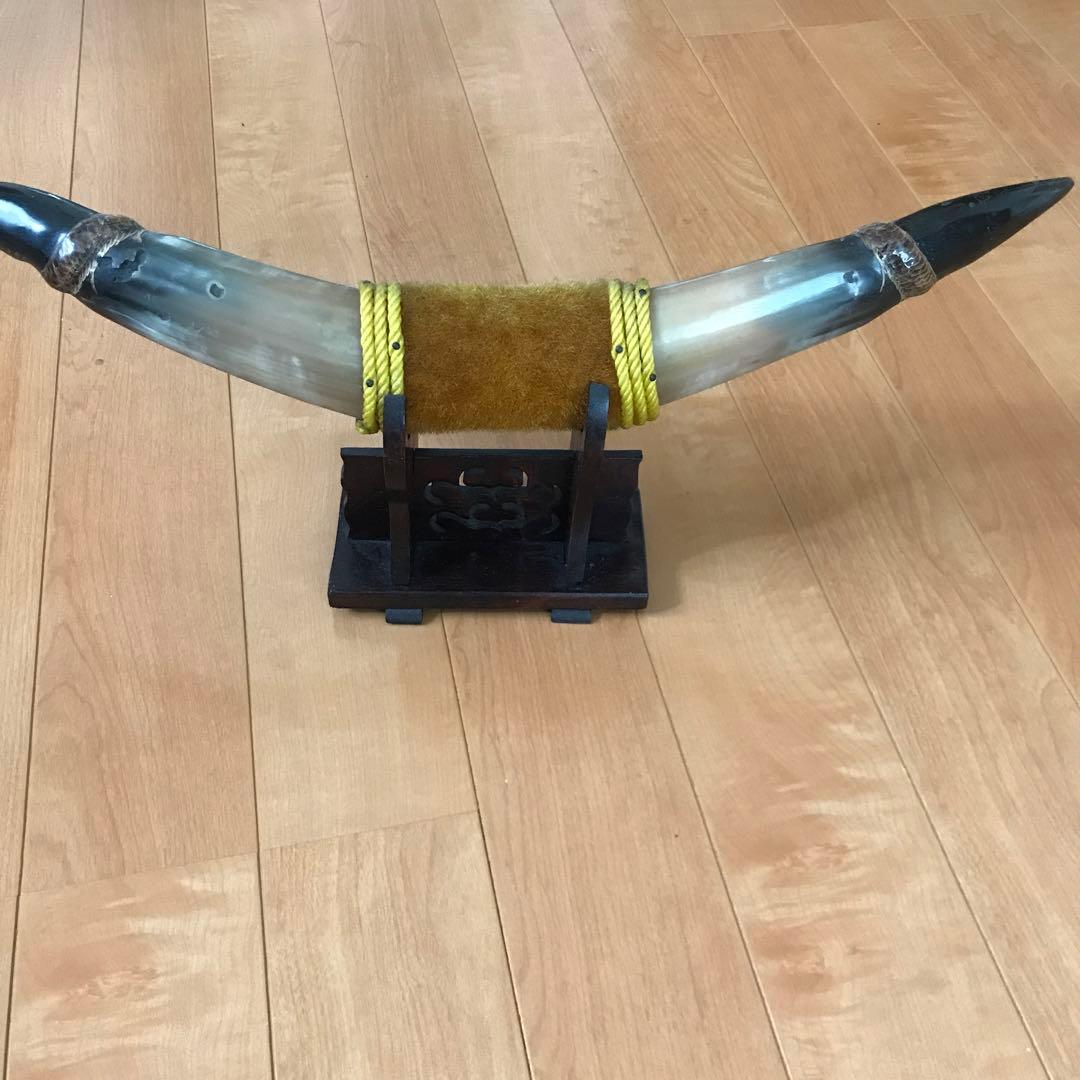 置き物　牛の角