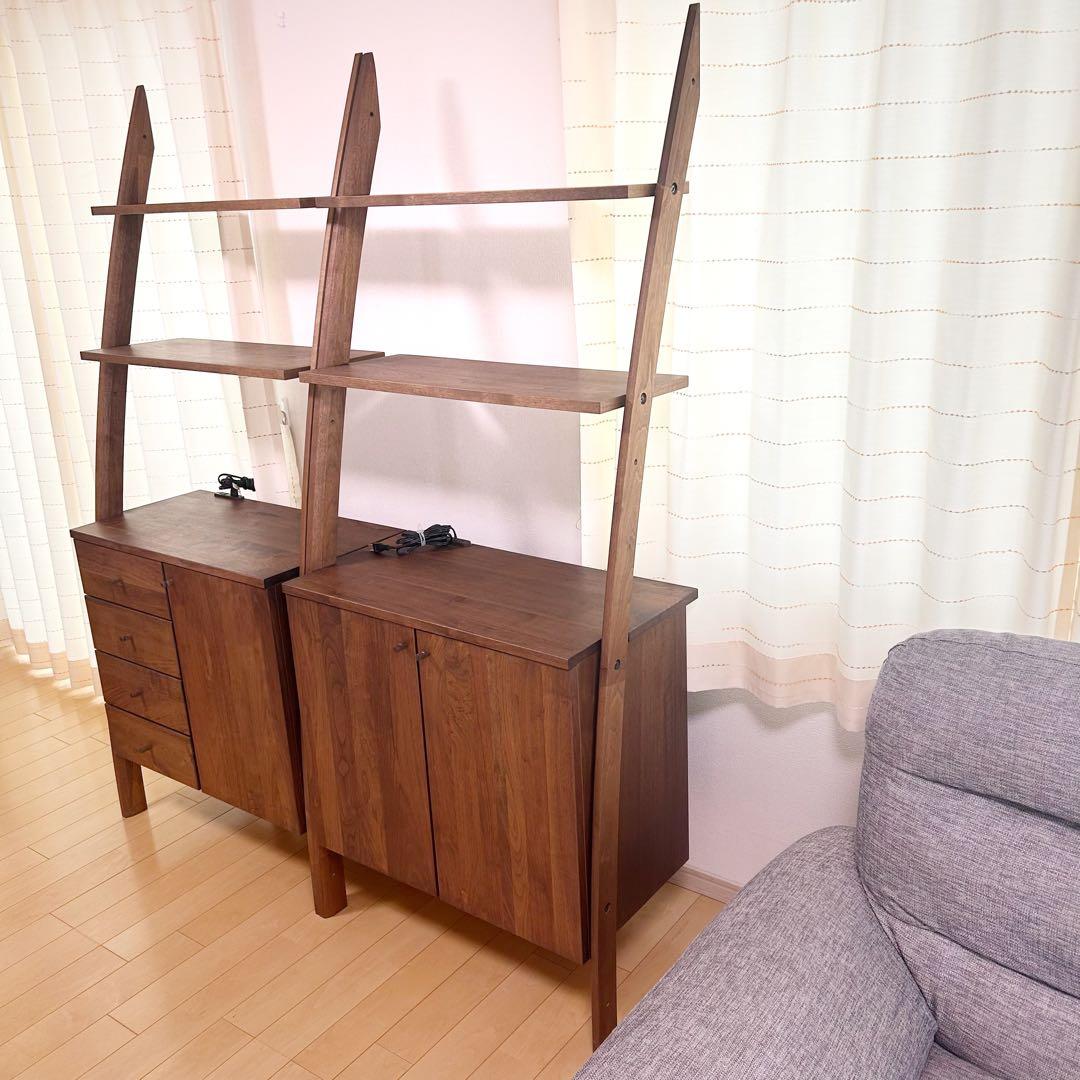 天然木 マルヨシ民芸家具 DEEP壁面収納② 両開きキャビネット シェルフ