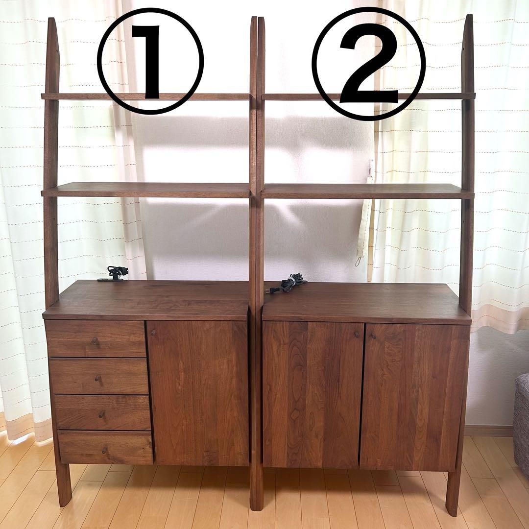 天然木 マルヨシ民芸家具 DEEP壁面収納② 両開きキャビネット シェルフ