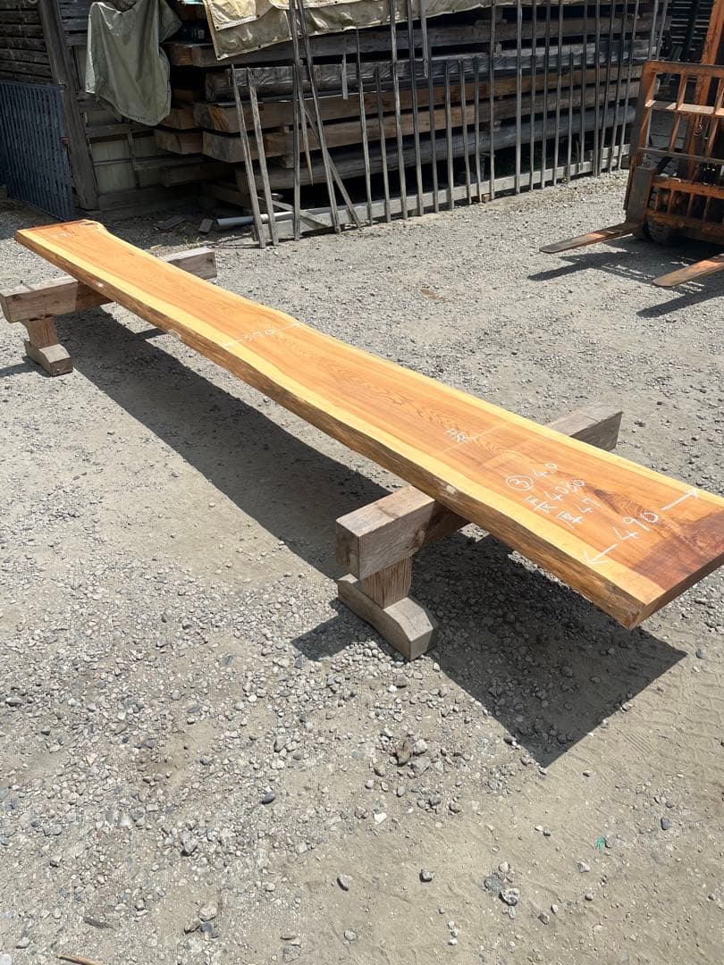 杉　③無垢 大　一枚板 4.0m カウンター　 テーブル　レジン　看板　ベンチ