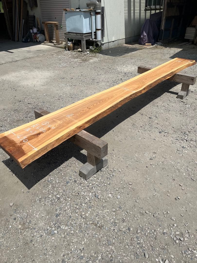 杉　③無垢 大　一枚板 4.0m カウンター　 テーブル　レジン　看板　ベンチ