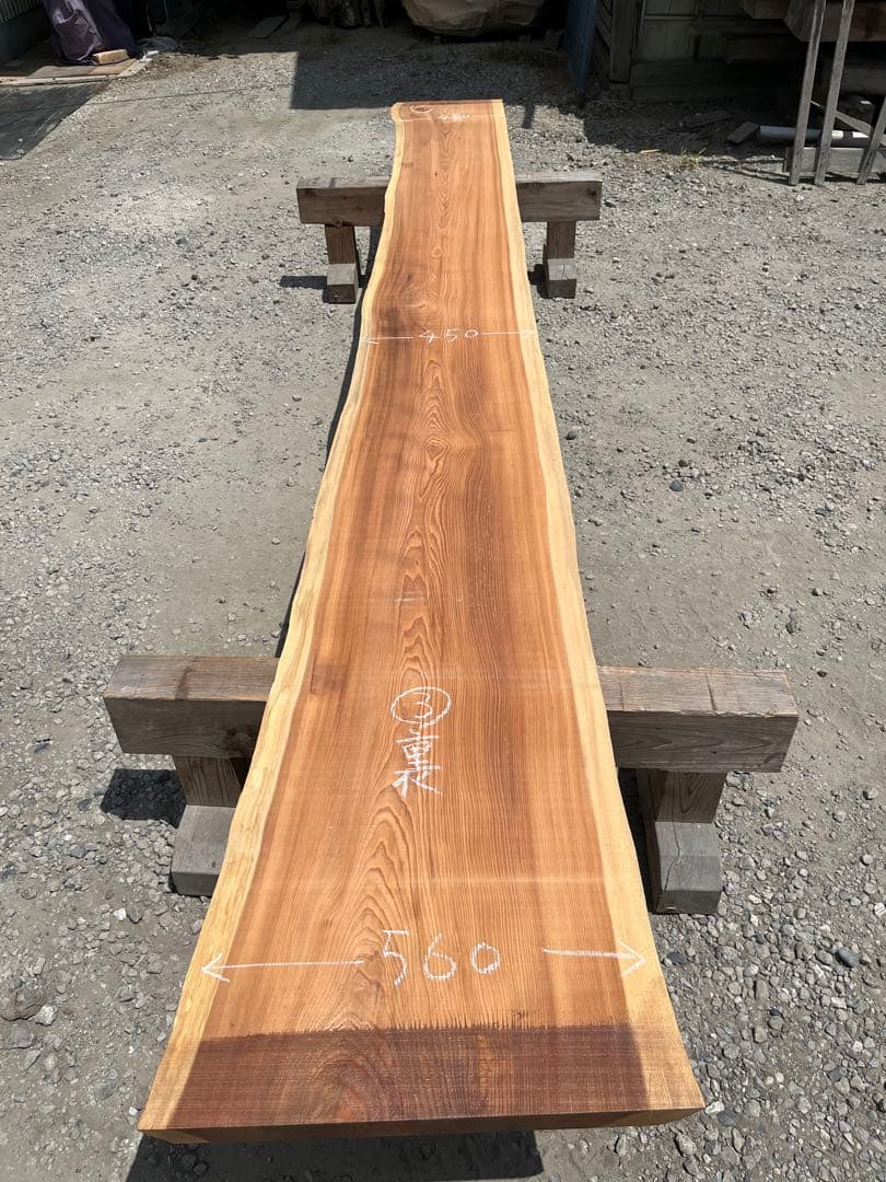 杉　③無垢 大　一枚板 4.0m カウンター　 テーブル　レジン　看板　ベンチ