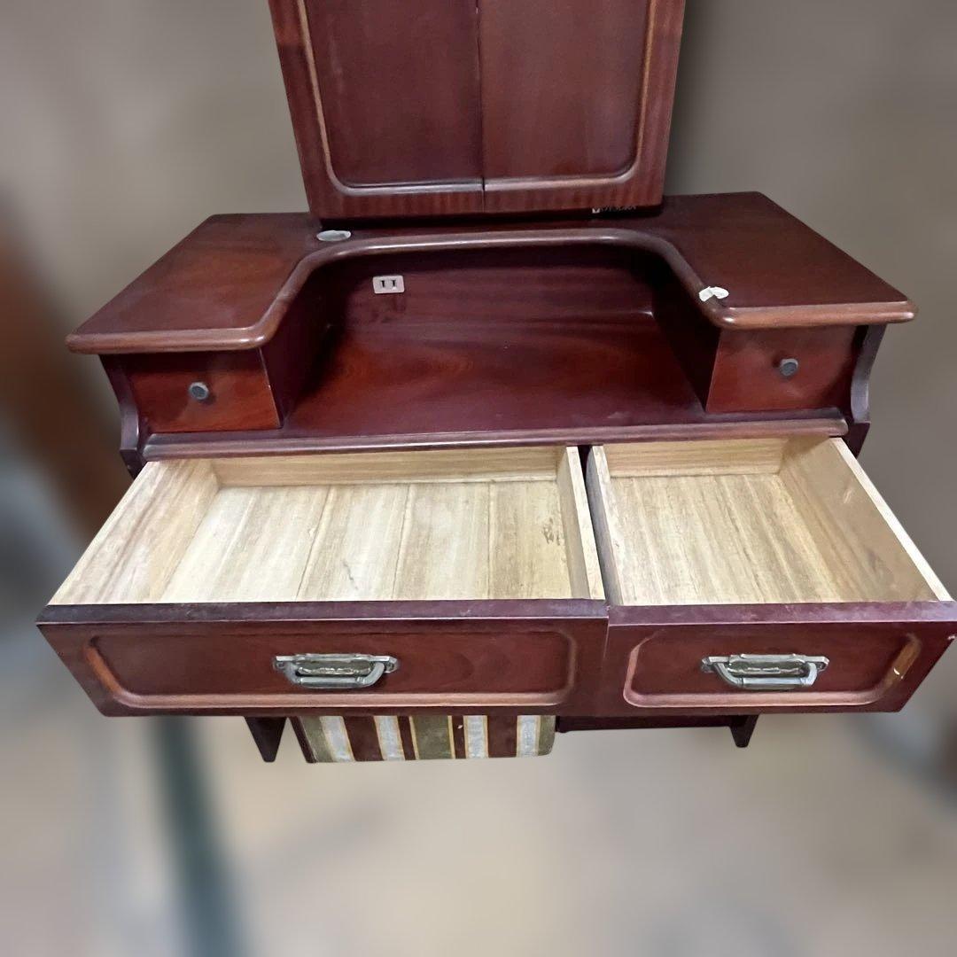 大塚家具 三面鏡ドレッサー スツール付 鏡台 化粧台 レトロ家具 引取り限定