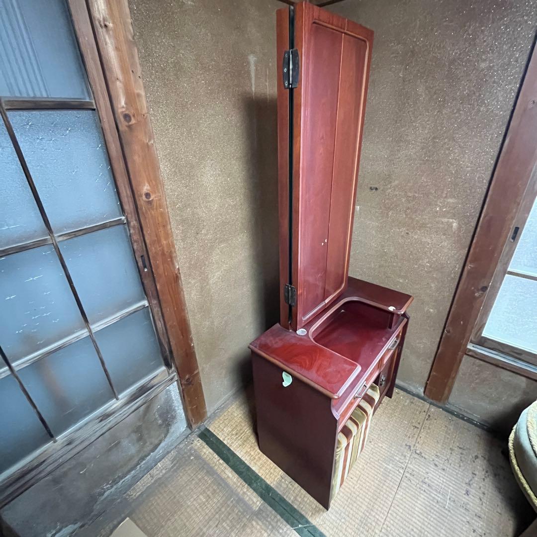 大塚家具 三面鏡ドレッサー スツール付 鏡台 化粧台 レトロ家具 引取り限定