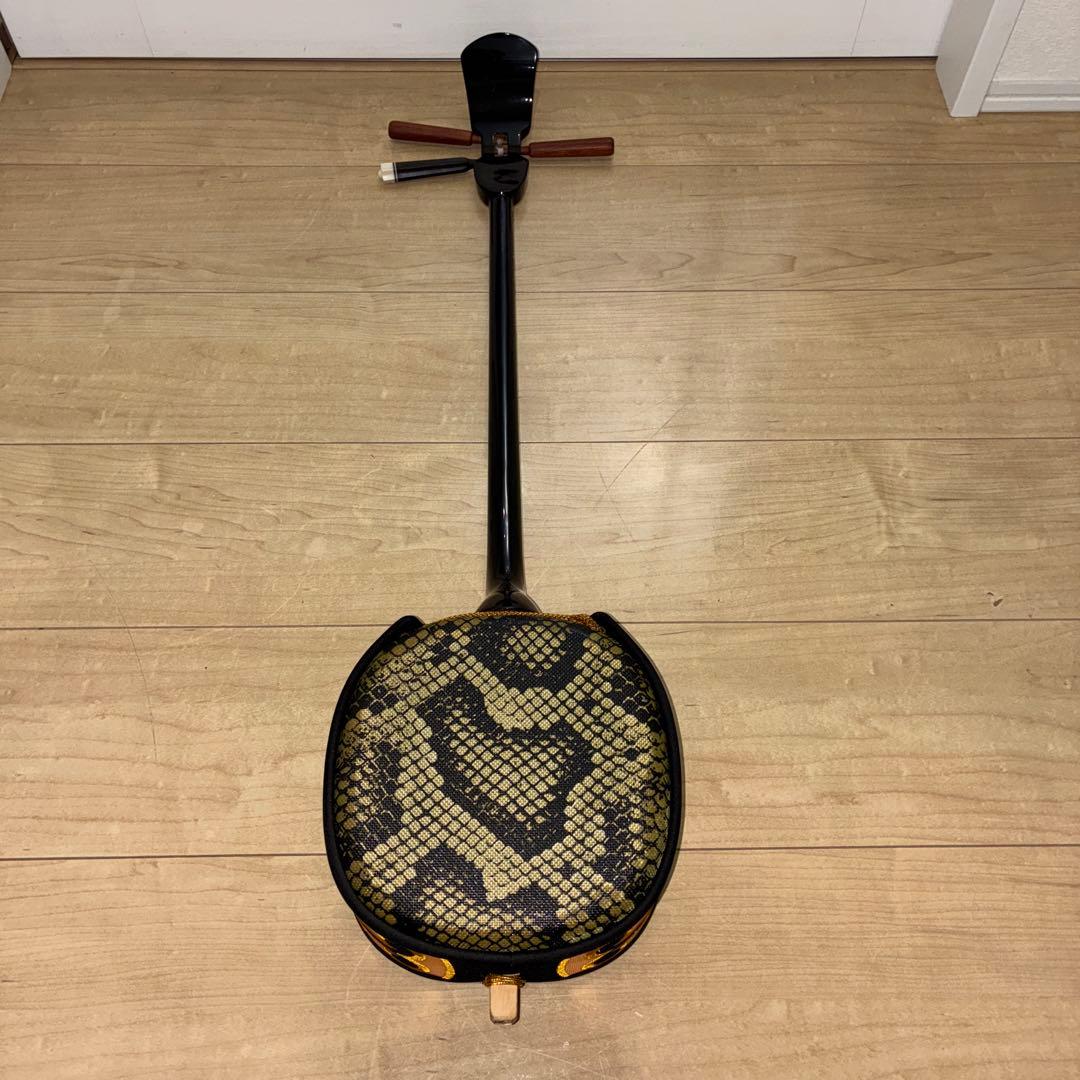 沖縄三味線 本体 人工革　蛇皮　ケース　教則本　DVD セット