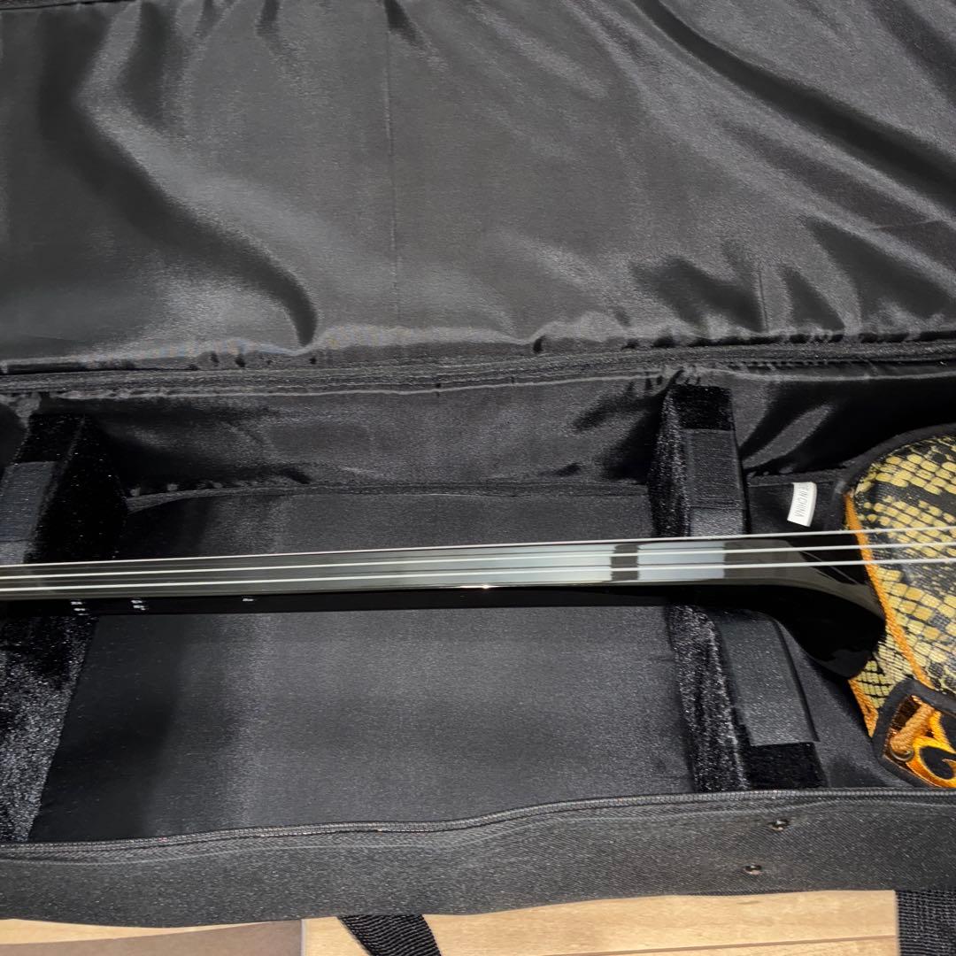 沖縄三味線 本体 人工革　蛇皮　ケース　教則本　DVD セット