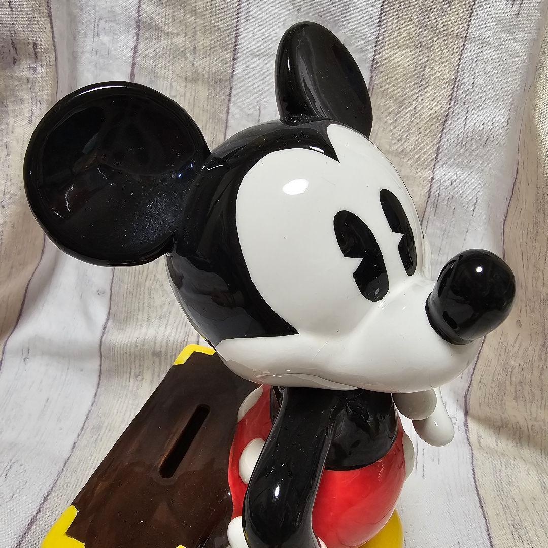 ミッキーマウス 陶器製 貯金箱 バンクLサイズ 平成初期 レトロ
