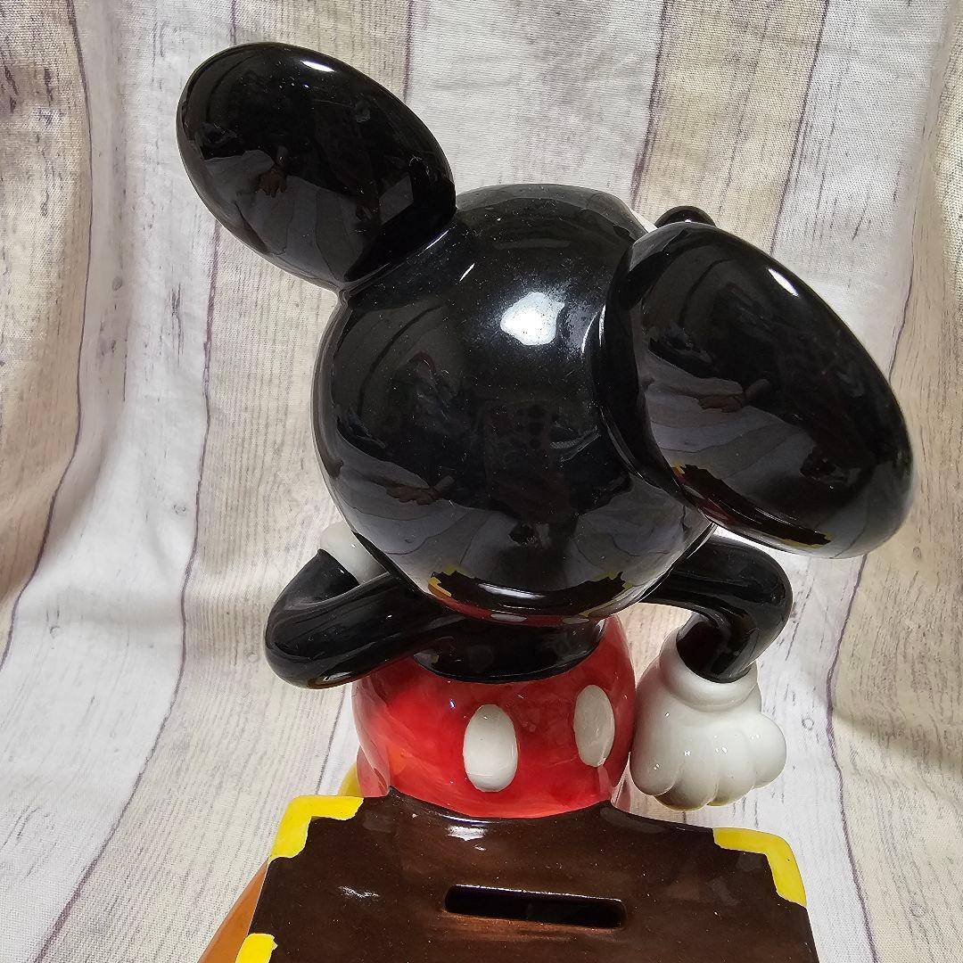 ミッキーマウス 陶器製 貯金箱 バンクLサイズ 平成初期 レトロ