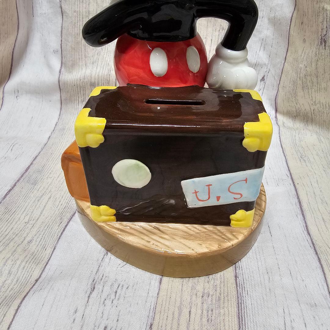 ミッキーマウス 陶器製 貯金箱 バンクLサイズ 平成初期 レトロ