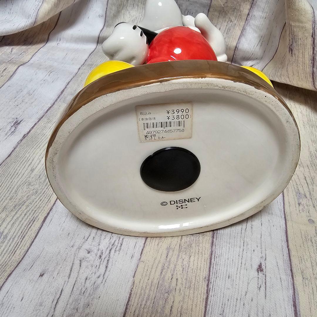 ミッキーマウス 陶器製 貯金箱 バンクLサイズ 平成初期 レトロ