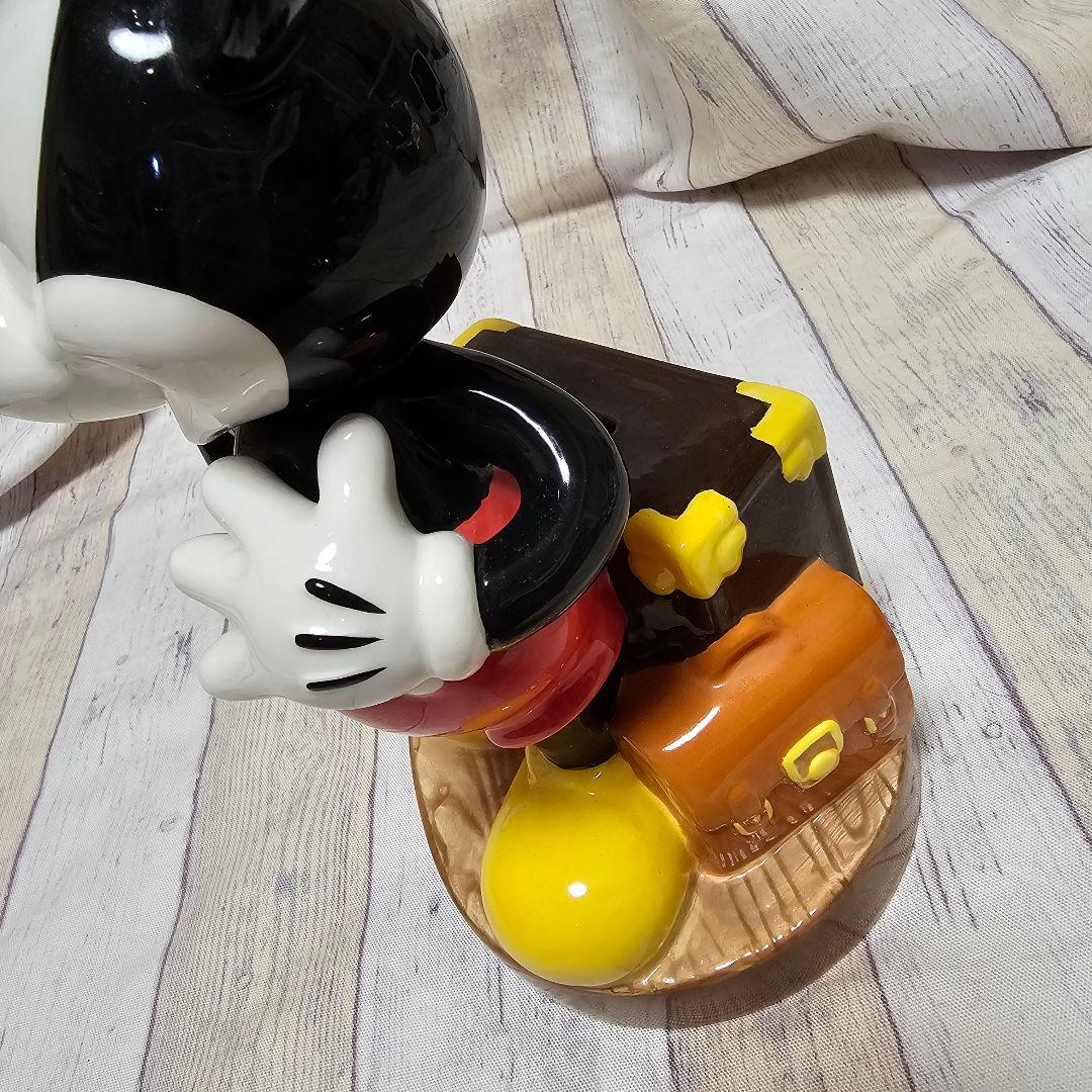 ミッキーマウス 陶器製 貯金箱 バンクLサイズ 平成初期 レトロ