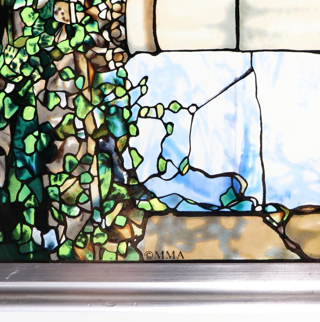 孔雀と牡丹の華の風景 ルイス・C・ティファニー ヴィンテージ ステンドグラス