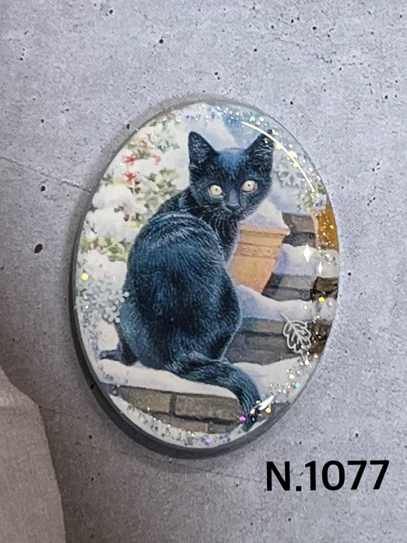 感謝価格(ㅅ´꒳` )クリスマスブーツ黒猫ちゃん レジンヘアゴム