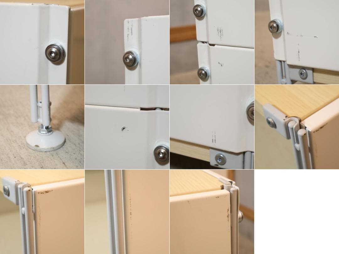 無印良品 MUJI スチール メープル材 3段ユニットシェルフ パネル付モダン