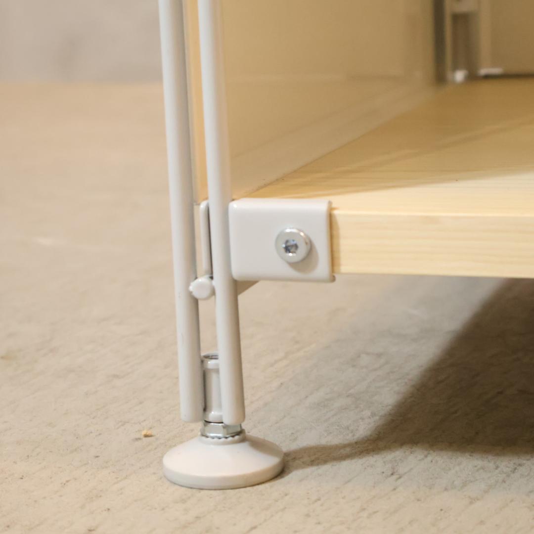 無印良品 MUJI スチール メープル材 3段ユニットシェルフ パネル付モダン