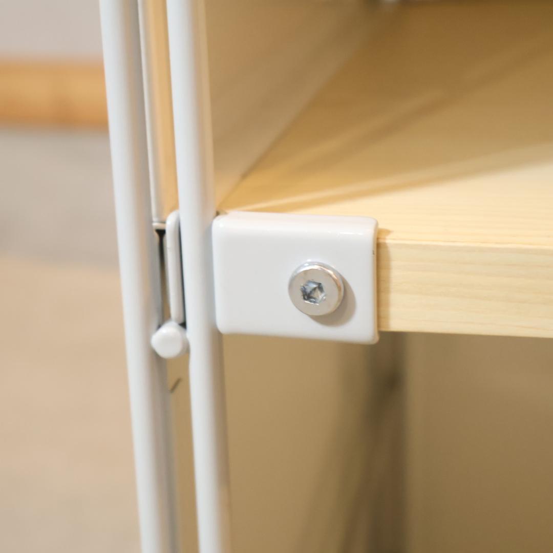 無印良品 MUJI スチール メープル材 3段ユニットシェルフ パネル付モダン