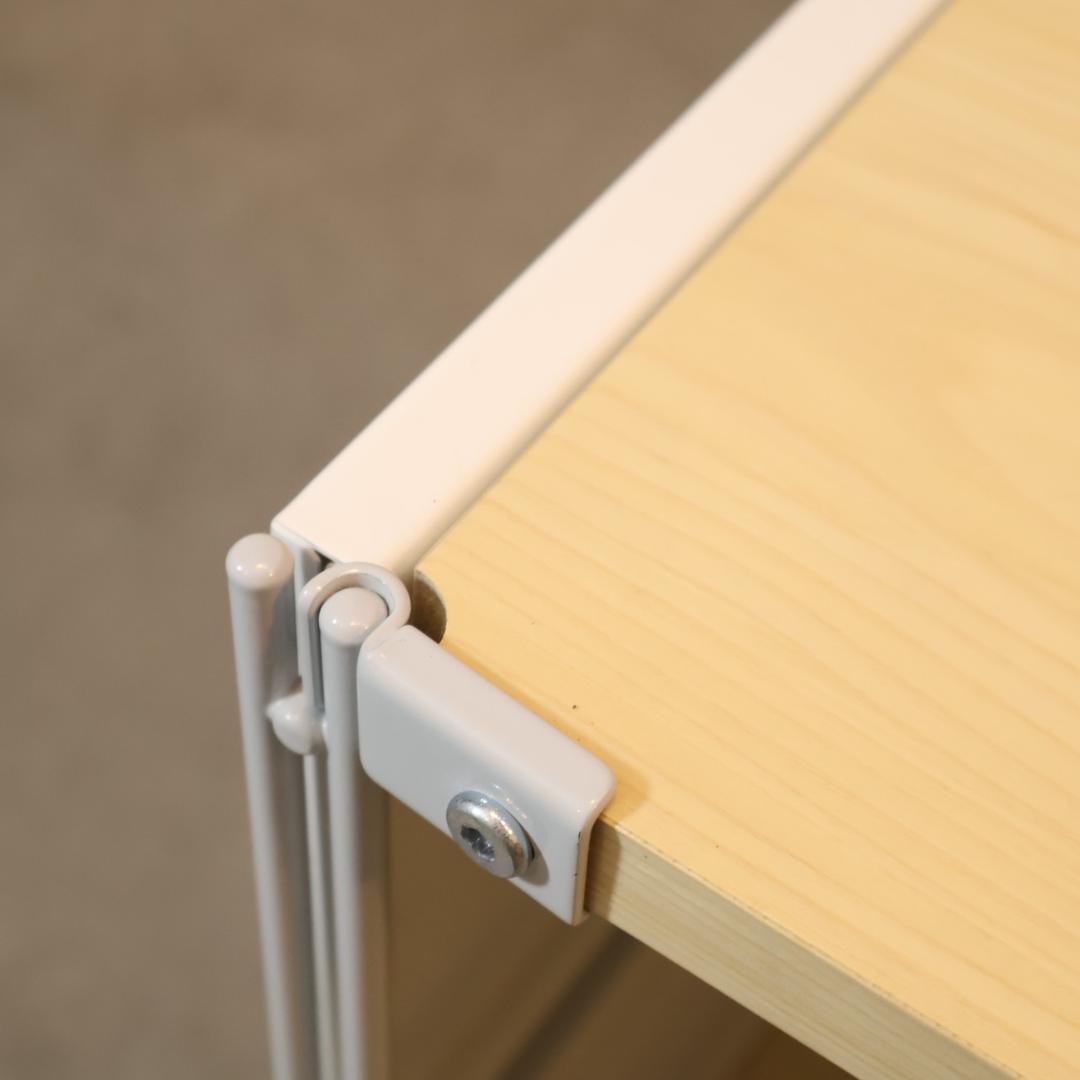 無印良品 MUJI スチール メープル材 3段ユニットシェルフ パネル付モダン